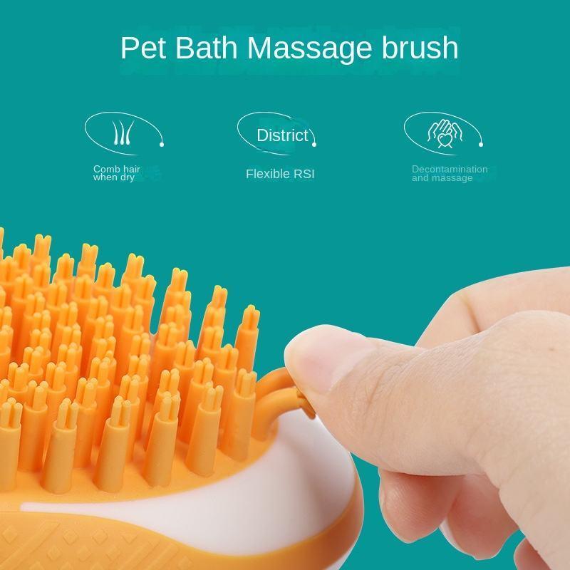 Pamper & Primp: 2-in-1 Spa Massage Comb for Pets – Gentle, Foam-Boosting Bath Brush! - Giggle & Purr