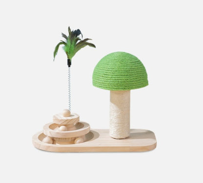 Interactive Cat Tree with Scratch Post & Sisal Ball Toys.