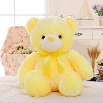 Colorful LED Light-Up Teddy Bear Plush – Glowing Christmas Gift & Cozy Pillow for Kids - Giggle & Purr