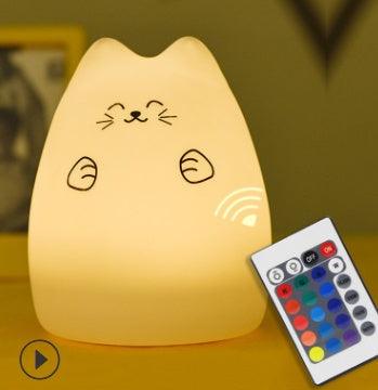 Cuddly Cat Companion: Adorable Silicone LED Night Light – Soft, Colorful & Long-Lasting! - Giggle & Purr