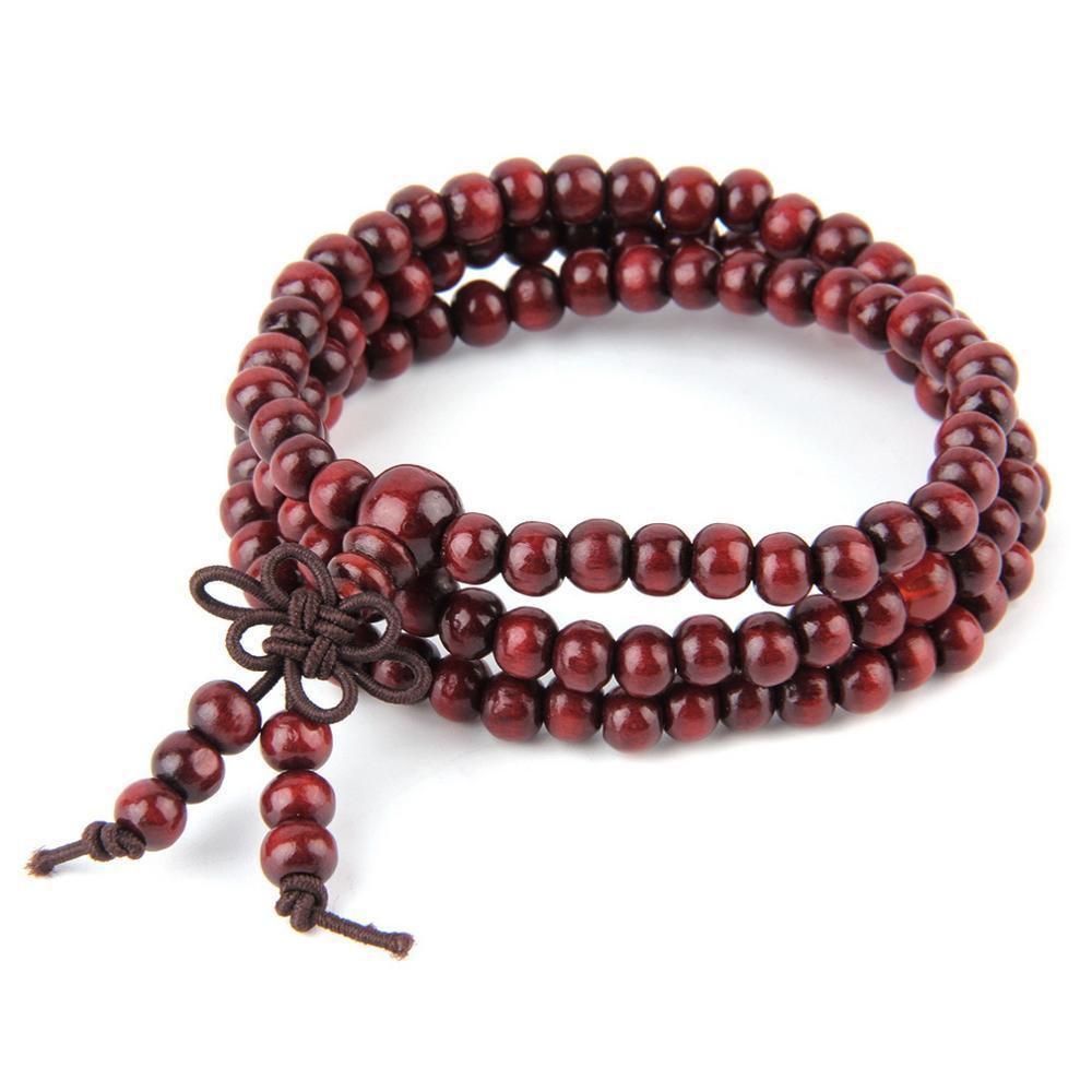 Natural 6mm Sandalwood 108-Bead Mala.