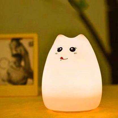 Cuddly Cat Companion: Adorable Silicone LED Night Light – Soft, Colorful & Long-Lasting! - Giggle & Purr