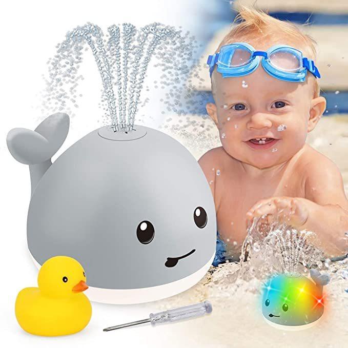 Whimsical Whale: Light-Up & Musical Water Spray Bath Toy for Babies - Giggle & Purr