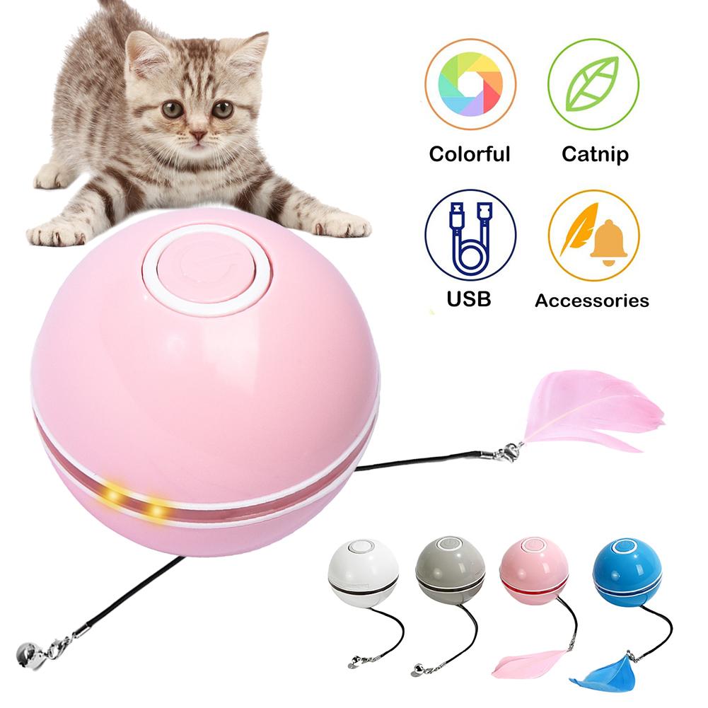 Interactive LED Laser Rolling Ball – Fun Electronic Toy for Cats