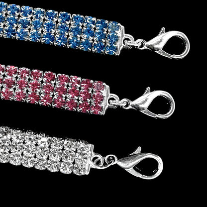 Bling Rhinestone Crystal Dog Collar – Stylish Accessory for Small to Medium Dogs.