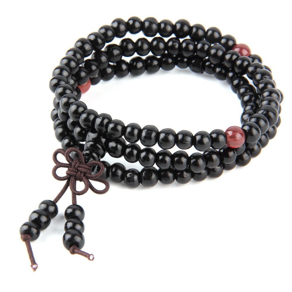 Natural 6mm Sandalwood 108-Bead Mala.