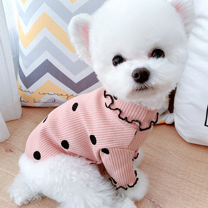 Cozy Polka Dot Turtleneck Shirt for Puppies.