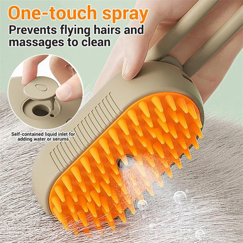 3-in-1 Steam Pet Groomer: Electric Spray Comb for Cats & Dogs - Perfect for Massage and Hair Removal. - Giggle & Purr