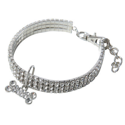 Bling Rhinestone Crystal Dog Collar – Stylish Accessory for Small to Medium Dogs.