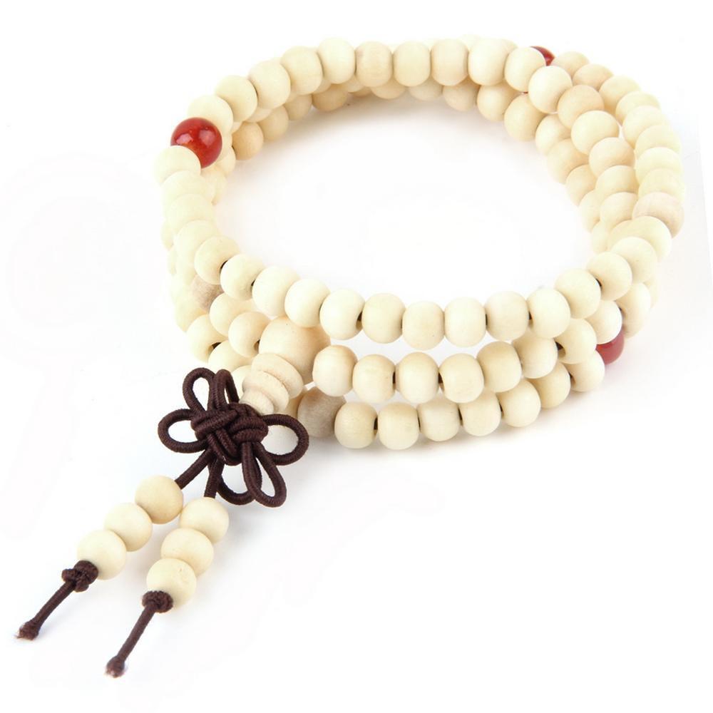 Natural 6mm Sandalwood 108-Bead Mala.