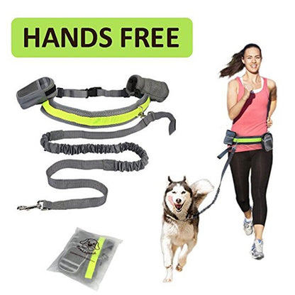 Hands-Free Adjustable Dog Leash with Waist Bag.