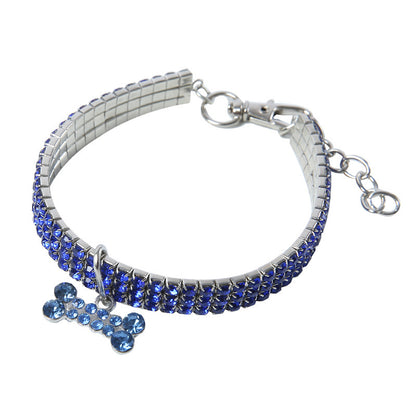 Bling Rhinestone Crystal Dog Collar – Stylish Accessory for Small to Medium Dogs.