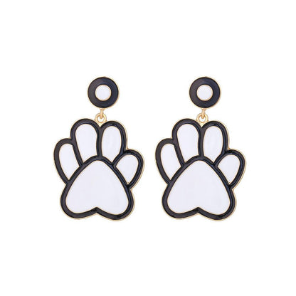 Paw Print Charm: Bold Alloy Dripping Puppy Footprint Earrings – Make a Statement! - Giggle & Purr