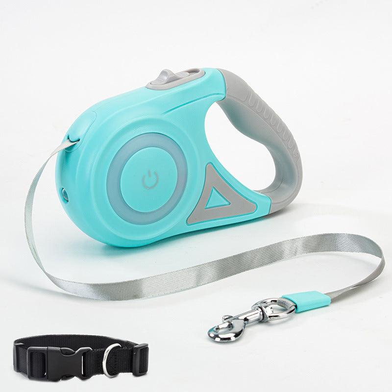 Retractable Dog Leash with Collar & Spotlight – Automatic Traction Rope for Small to Medium Dogs. - Giggle & Purr