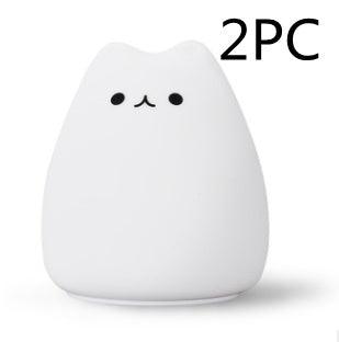 Cuddly Cat Companion: Adorable Silicone LED Night Light – Soft, Colorful & Long-Lasting! - Giggle & Purr