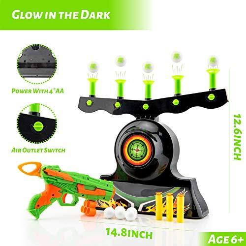 Glow-in-the-Dark Floating Ball Target Shooting Game – Hover Shot Set with Blaster, Foam Balls & Darts – Perfect Toy Gift for Kids - Giggle & Purr