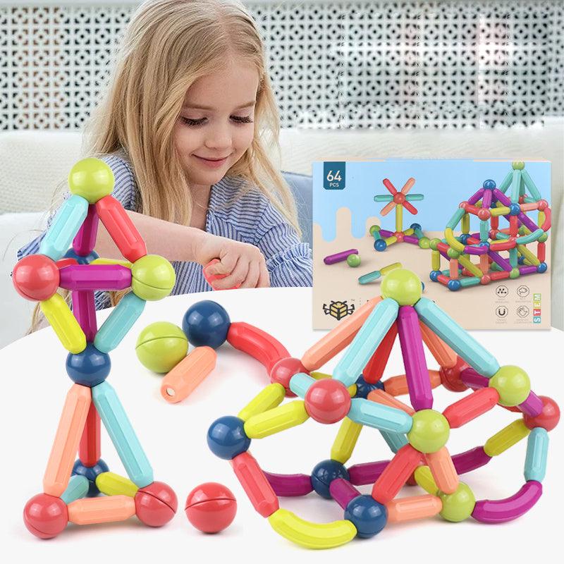 Magnetic Stick Building Blocks Set – Creative Magnetic Toys for Kids,Fun & Educational Construction Bricks - Giggle & Purr