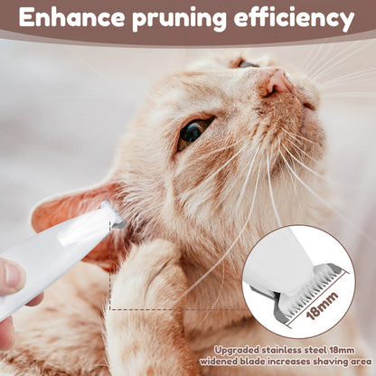 Waterproof Dog and Cat Paw Trimmer – LED Light & Display, Wide Blade Grooming Clippers.