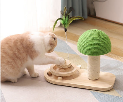 Interactive Cat Tree with Scratch Post & Sisal Ball Toys.