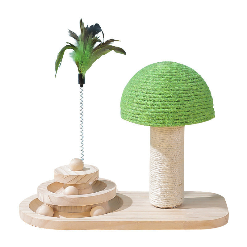 Interactive Cat Tree with Scratch Post & Sisal Ball Toys.