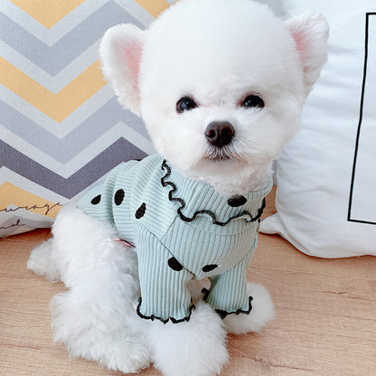 Cozy Polka Dot Turtleneck Shirt for Puppies.