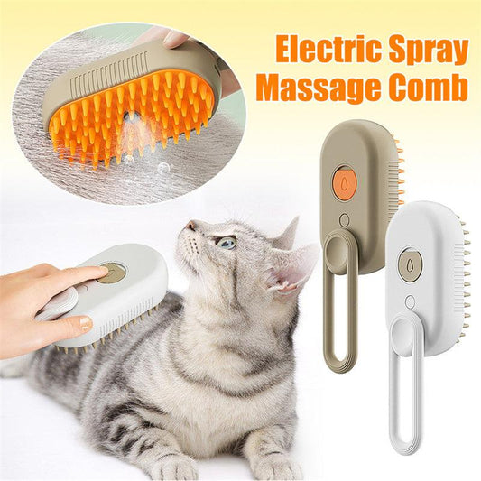 3-in-1 Steam Pet Groomer: Electric Spray Comb for Cats & Dogs - Perfect for Massage and Hair Removal. - Giggle & Purr