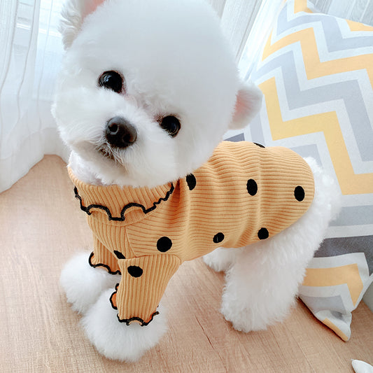 Cozy Polka Dot Turtleneck Shirt for Puppies.