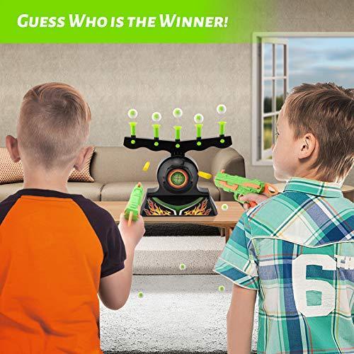 Glow-in-the-Dark Floating Ball Target Shooting Game – Hover Shot Set with Blaster, Foam Balls & Darts – Perfect Toy Gift for Kids - Giggle & Purr