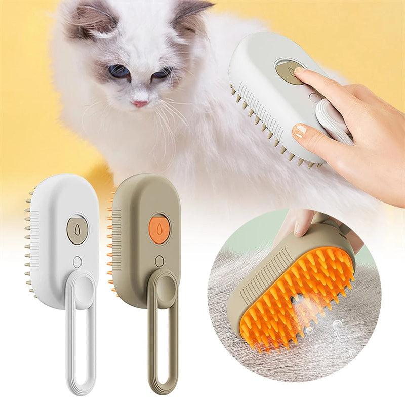 3-in-1 Steam Pet Groomer: Electric Spray Comb for Cats & Dogs - Perfect for Massage and Hair Removal. - Giggle & Purr