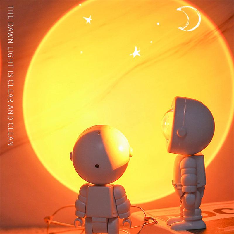 Cosmic Glow: Rechargeable Astronaut Robot Lamp with Rainbow Sunset Projection – Perfect for Dreamy Bedrooms! - Giggle & Purr