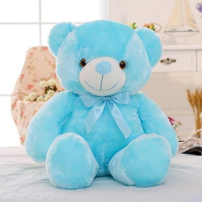 Colorful LED Light-Up Teddy Bear Plush – Glowing Christmas Gift & Cozy Pillow for Kids - Giggle & Purr