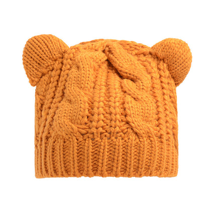 Adorable Handmade 3D Cat Ear Knit Beanie.