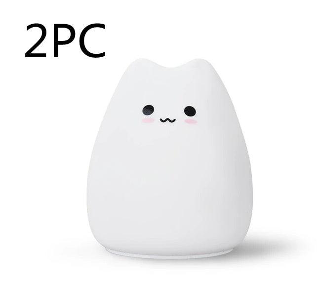 Cuddly Cat Companion: Adorable Silicone LED Night Light – Soft, Colorful & Long-Lasting! - Giggle & Purr