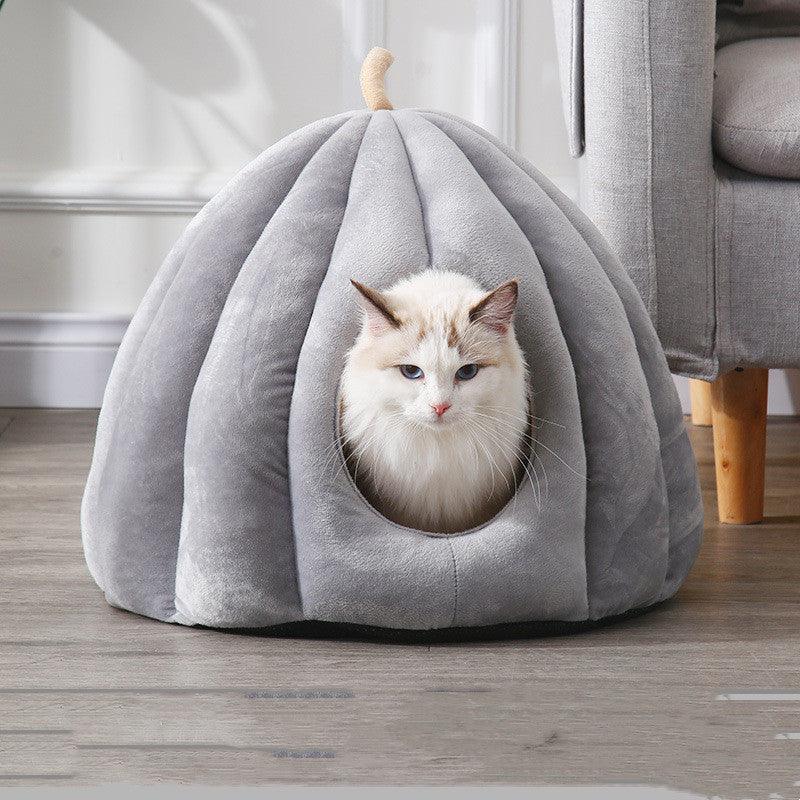 Pumpkin Paradise: The Cutest Cuddle Cave for Pets – Cozy Cotton & Velvet Warmth! - Giggle & Purr