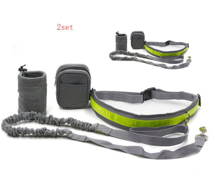 Hands-Free Adjustable Dog Leash with Waist Bag.