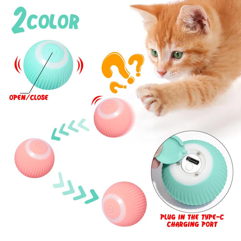 Automatic Rotating Cat Toy – Gravity-Powered Rolling Tease Ball for Interactive Fun. - Giggle & Purr