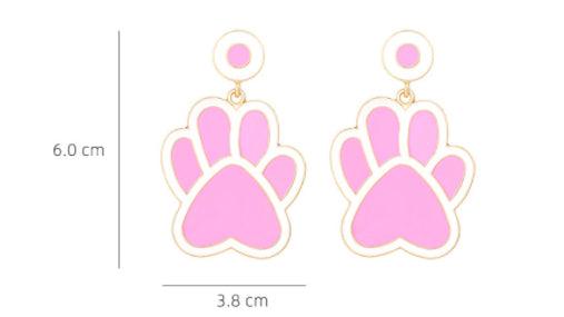 Paw Print Charm: Bold Alloy Dripping Puppy Footprint Earrings – Make a Statement! - Giggle & Purr