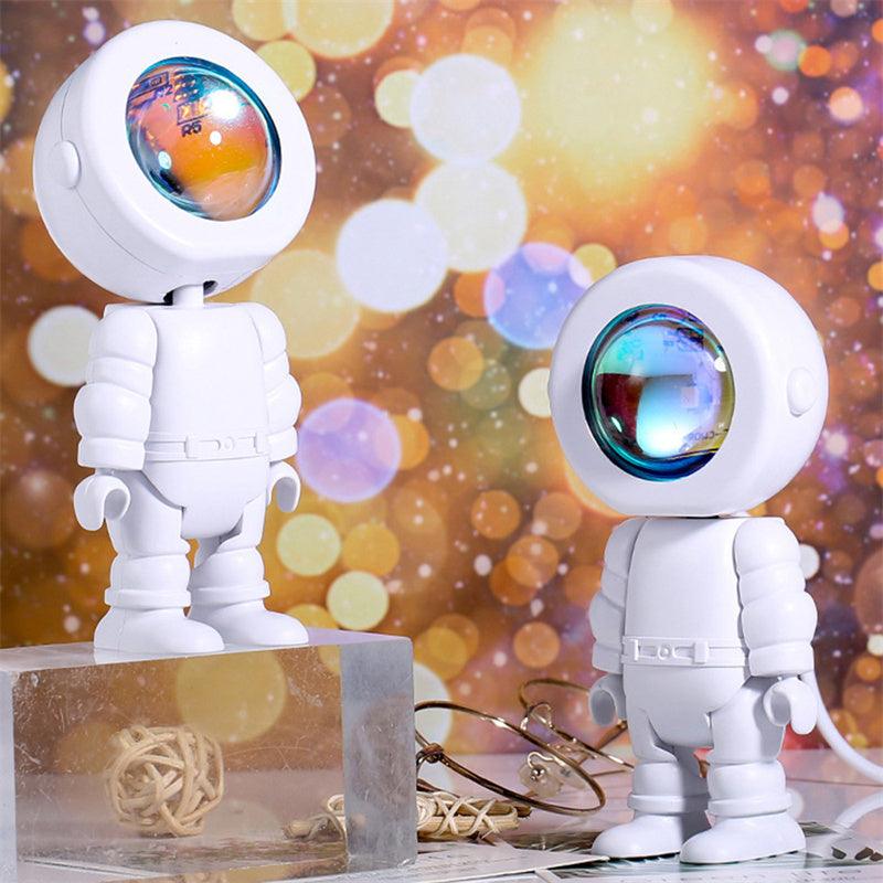 Cosmic Glow: Rechargeable Astronaut Robot Lamp with Rainbow Sunset Projection – Perfect for Dreamy Bedrooms! - Giggle & Purr