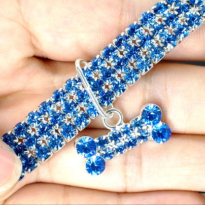 Bling Rhinestone Crystal Dog Collar – Stylish Accessory for Small to Medium Dogs.