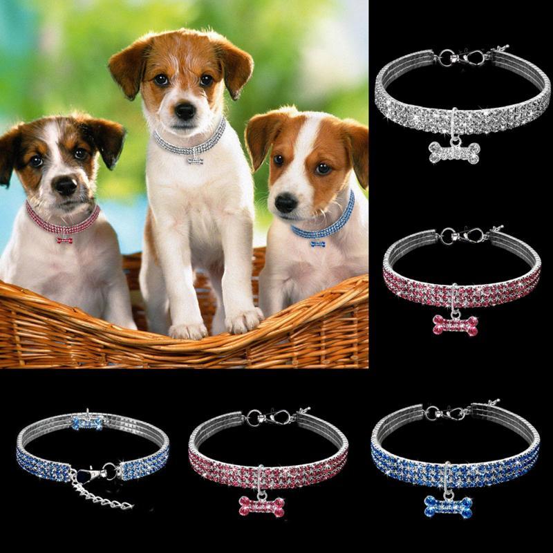 Bling Rhinestone Crystal Dog Collar – Stylish Accessory for Small to Medium Dogs.