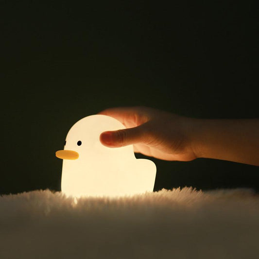 Adorable Duck LED Night Light – Soft Silicone, USB Rechargeable, Perfect Bedside Lamp & Holiday Gift for Kids. - Giggle & Purr