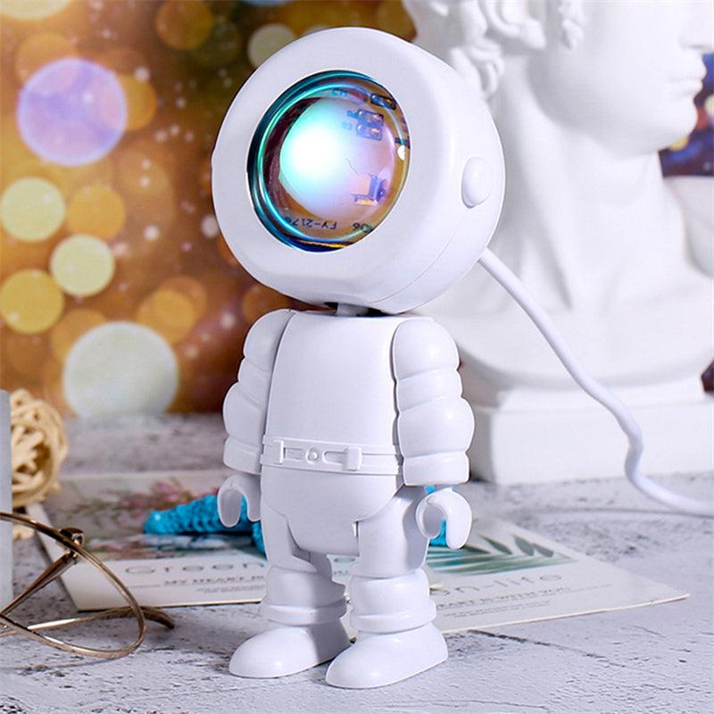 Cosmic Glow: Rechargeable Astronaut Robot Lamp with Rainbow Sunset Projection – Perfect for Dreamy Bedrooms! - Giggle & Purr