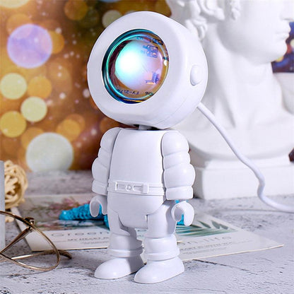 Cosmic Glow: Rechargeable Astronaut Robot Lamp with Rainbow Sunset Projection – Perfect for Dreamy Bedrooms! - Giggle & Purr