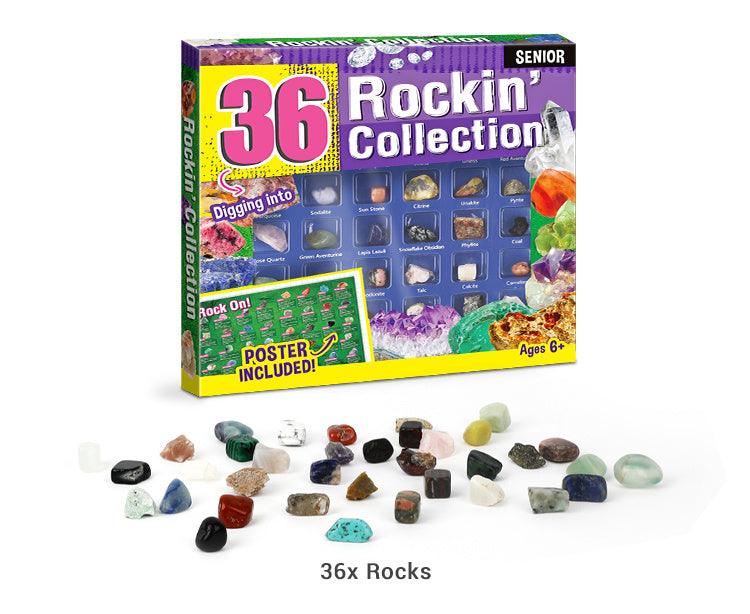 Junior Geologist Kit: 36-Piece Rock and Gemstone Set – Spark Curiosity with Science! - Giggle & Purr