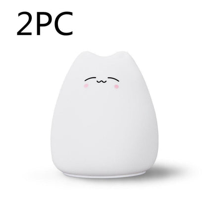 Cuddly Cat Companion: Adorable Silicone LED Night Light – Soft, Colorful & Long-Lasting! - Giggle & Purr