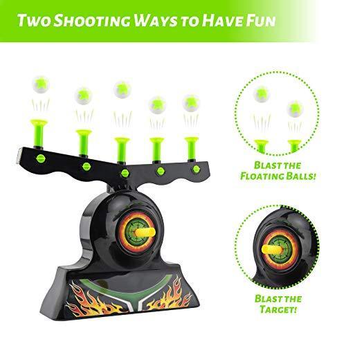 Glow-in-the-Dark Floating Ball Target Shooting Game – Hover Shot Set with Blaster, Foam Balls & Darts – Perfect Toy Gift for Kids - Giggle & Purr