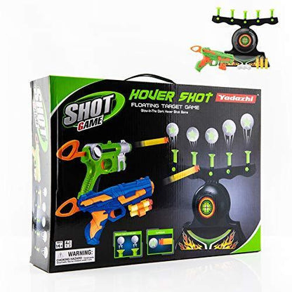 Glow-in-the-Dark Floating Ball Target Shooting Game – Hover Shot Set with Blaster, Foam Balls & Darts – Perfect Toy Gift for Kids - Giggle & Purr