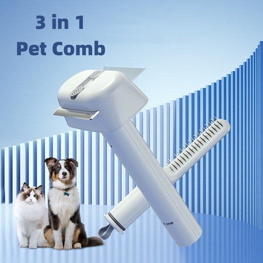 Effortlessly Detangle, Groom, and Remove Loose Hair with the 3-in-1 Pet Hair Unknotting Comb.